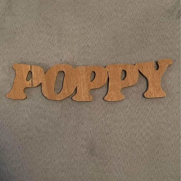Wooden Handmade Name Carving “Poppy” 9” - Picture 1 of 3